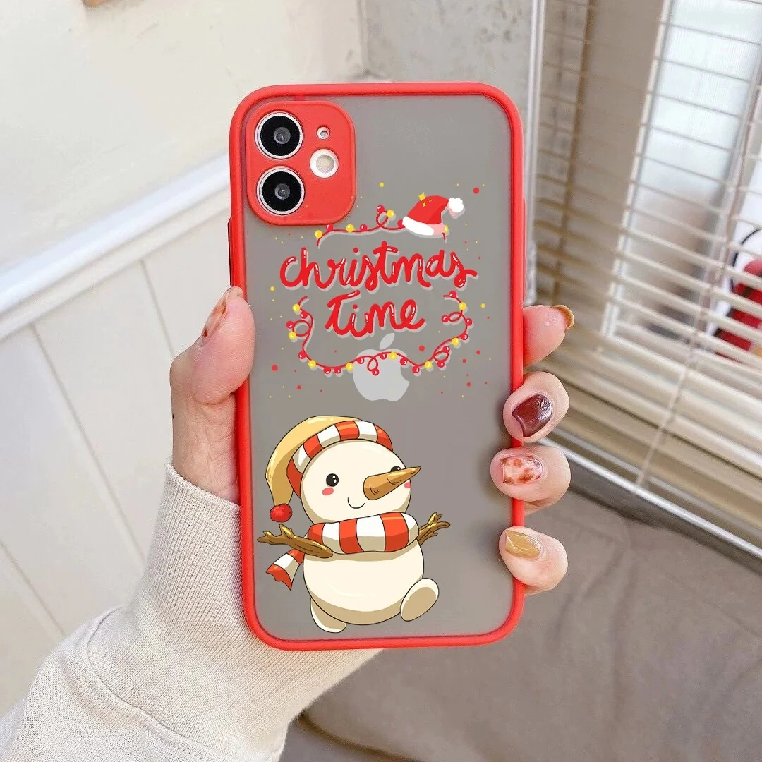 

Christmas Case for iPhone 13 Pro Cute Winter Snowman Design Soft TPU Protective Phone Case Merry for Women Men Girls