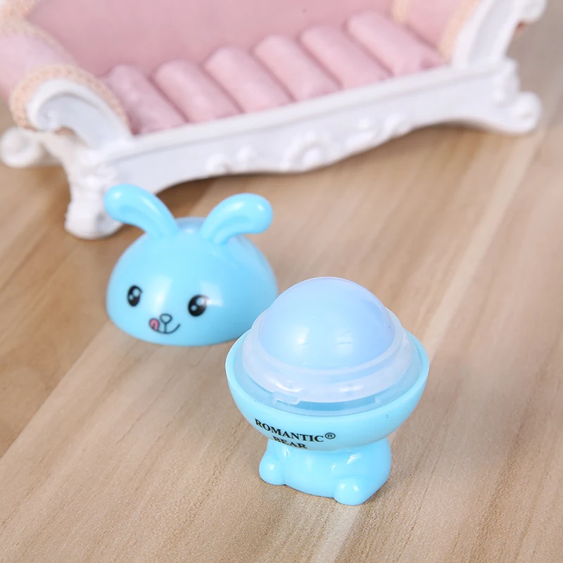 

Globular Shaped Natural Scented Organic Moisturizing safe raw material lip care cute Rabbit Purple lip balm