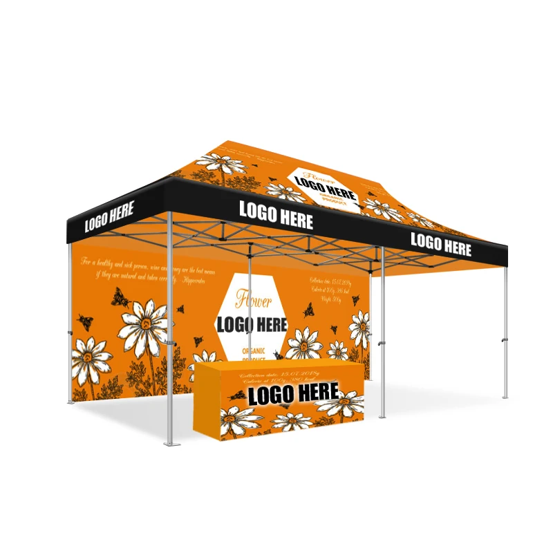 Economic 3x3 Aluminum Pop-Up Waterproof Fireproof Flameproof Outdoor Canopy Tent Custom Printed 10x20 Gazebo Advertising Trade
