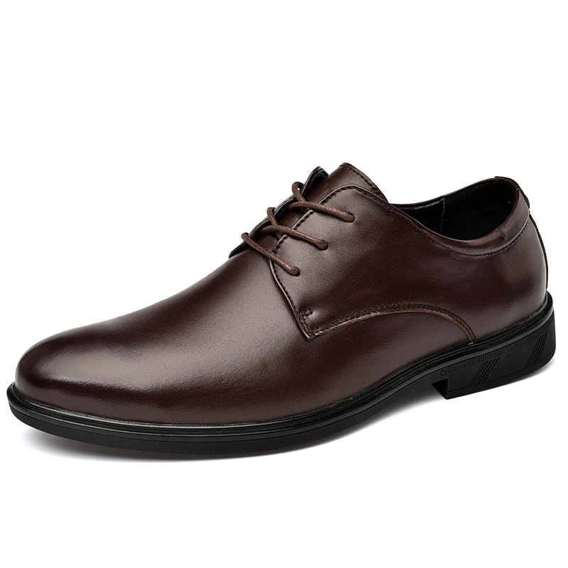 

Drop Shipping Leather Shoes Big Size Men Formal Style Casual Cow Leather Shoes For Men, Black, brown