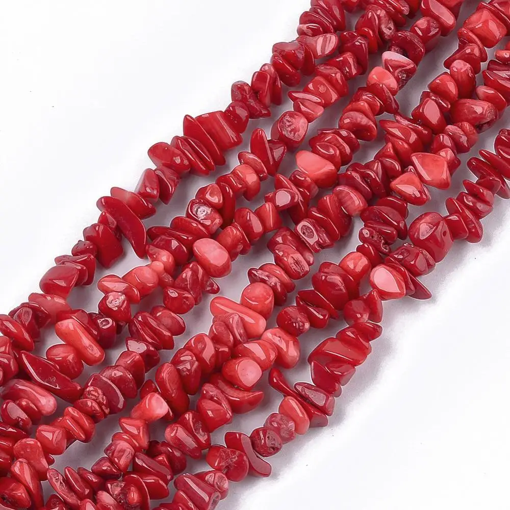 

PandaHall Dyed Chip FireBrick Sea Bamboo Imitate Coral Beads Strands