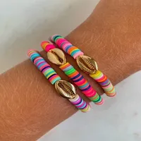 

Artilady colorful summer jewelry gold cowrie shell bracelet for women girls birthday gift