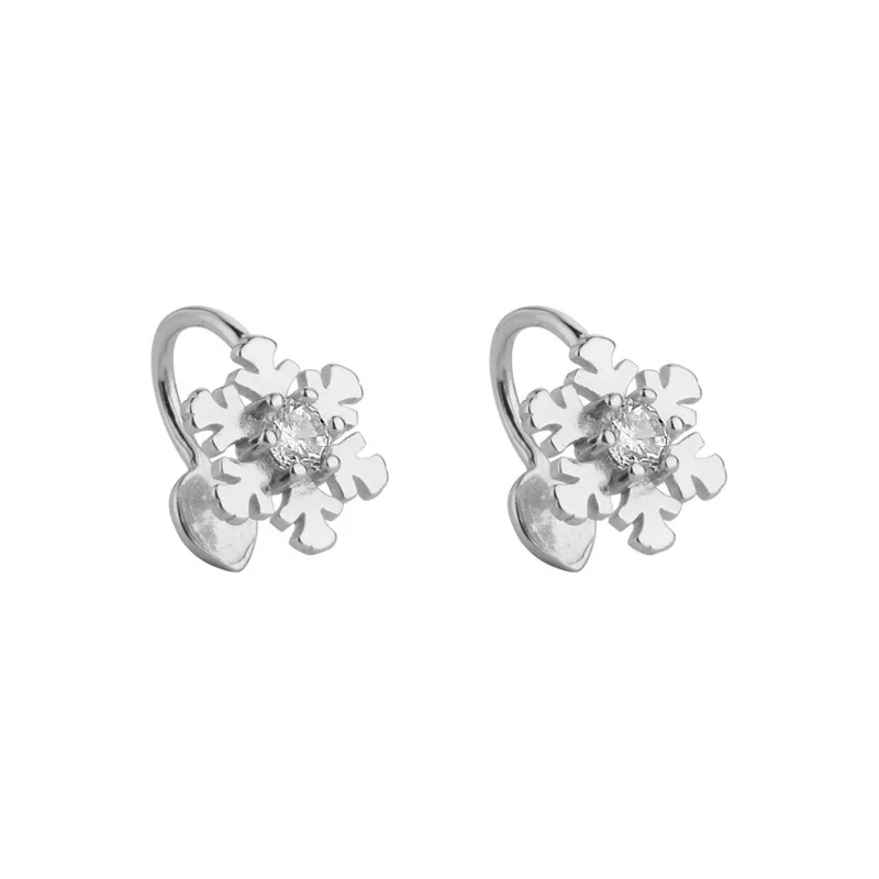 

Fine Quality Snowflake Earrings Hollow Design Sterling Silver Ear Ring For Ladies, Picture