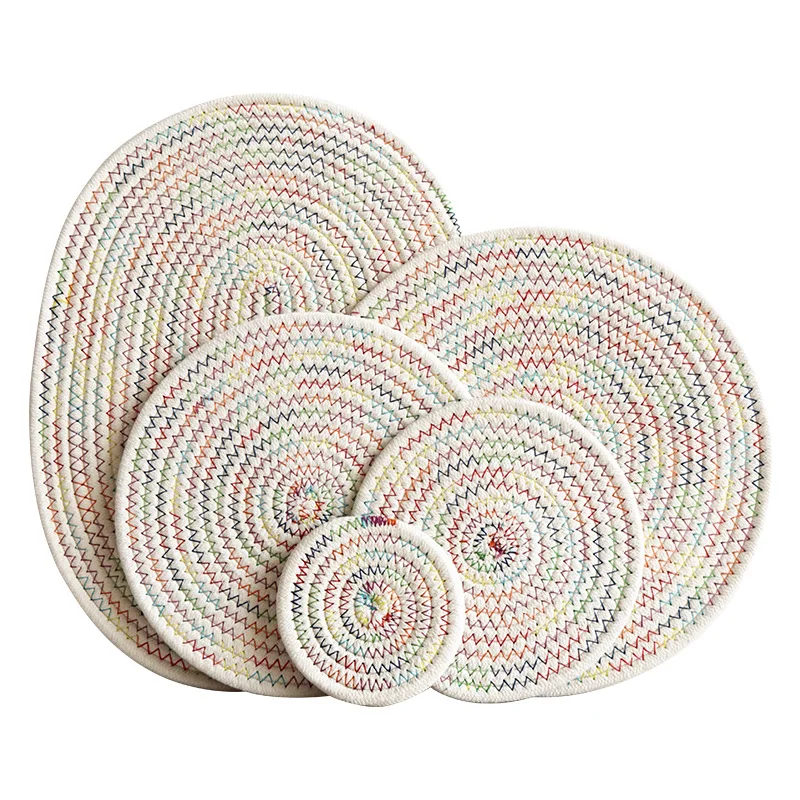 

Round Braided Placemats Set Table Mats for Dining Tables