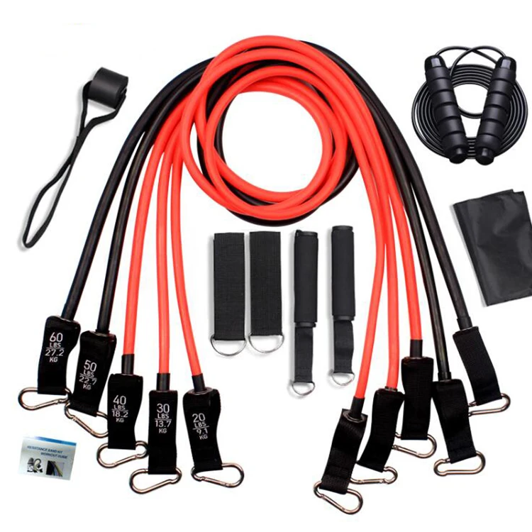 

TPE 12 pcs 200lbs orange pull up resistance bands set, Customized