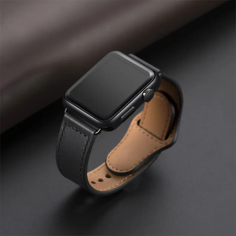 

Luxury Genuine Leather Strap Watch Band for Apple watch 38 40 42 44mm, Custom color