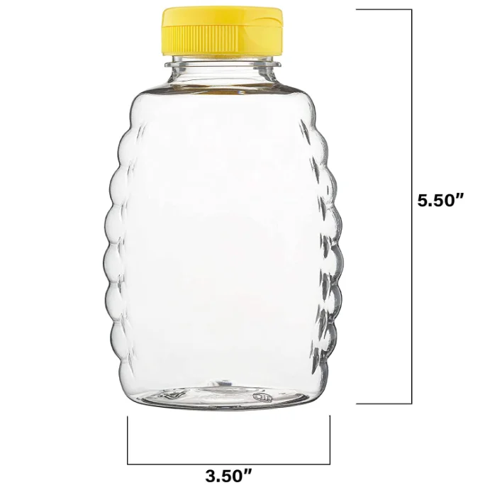 

Fireboomoon 16oz Plastic Honey Jar Empty Squeeze Honey Bottle Container Holder with Flip Lid for Storing and Dispen