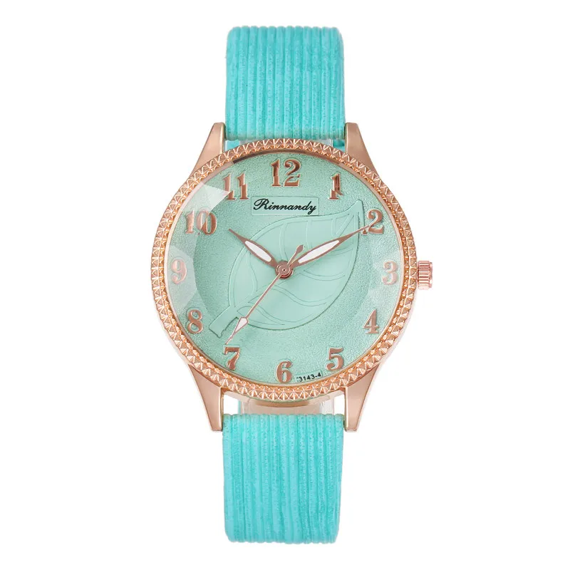 

Unique Leaf Design Elegant Dial Women's Watch Fashion Dress Luxury Leather Watch Casual Women's Quartz Watches