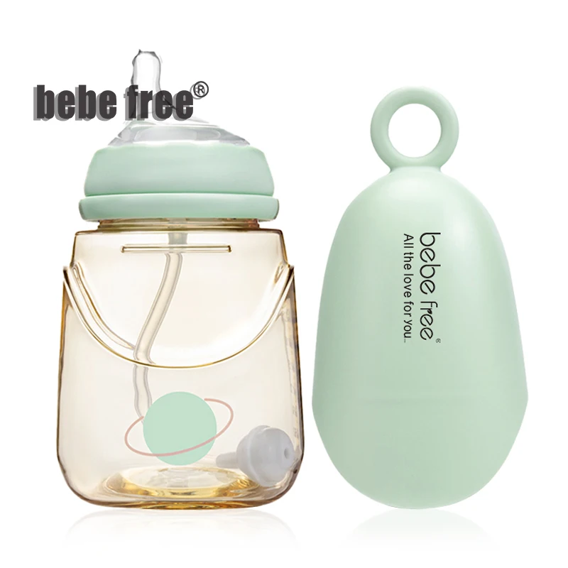 

Original Design 240 ML 8 oz Wide Mouth Food Grade PPSU Baby Feeding Bottle with Soft Silicone Nipple BB218, Green /pink /custom
