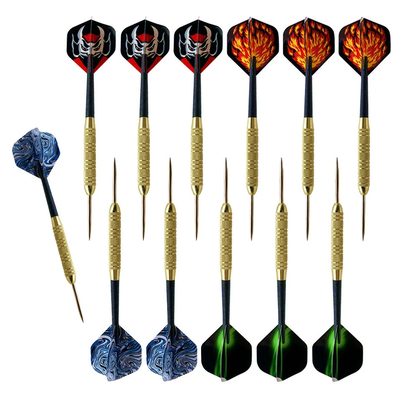 

12Pcs Soft Tip Darts Iron Needle Darts with Aluminum Shafts Nice Dart Flights for Indoor Game