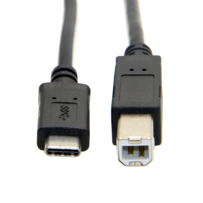 

1m USB Data Cable USB 3.1 Type C Male Connector to USB 2.0 B Type Data Cable For Smart Phone Printer Hard Disk, Black