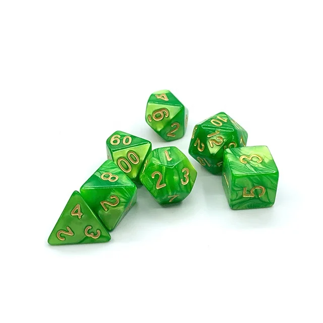 

Green Marble Acrylic Dnd Polyhedral Dice Set