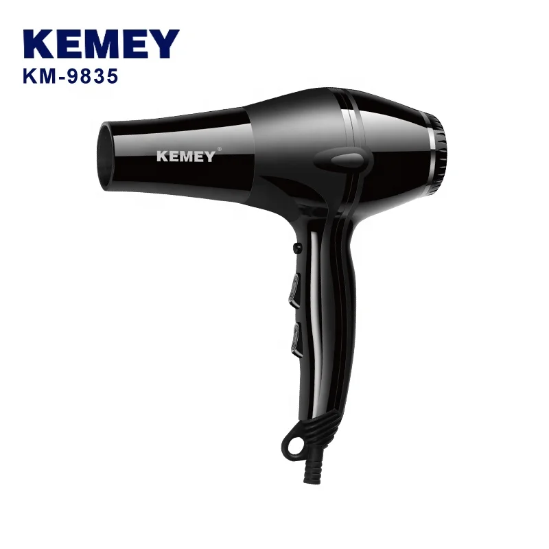 

Professional Fashion Multifunctional Quiet Hair Dryer Kemey Km-9835 1300w Powerful Wind With Cold Shot Button Black Hair Dryer