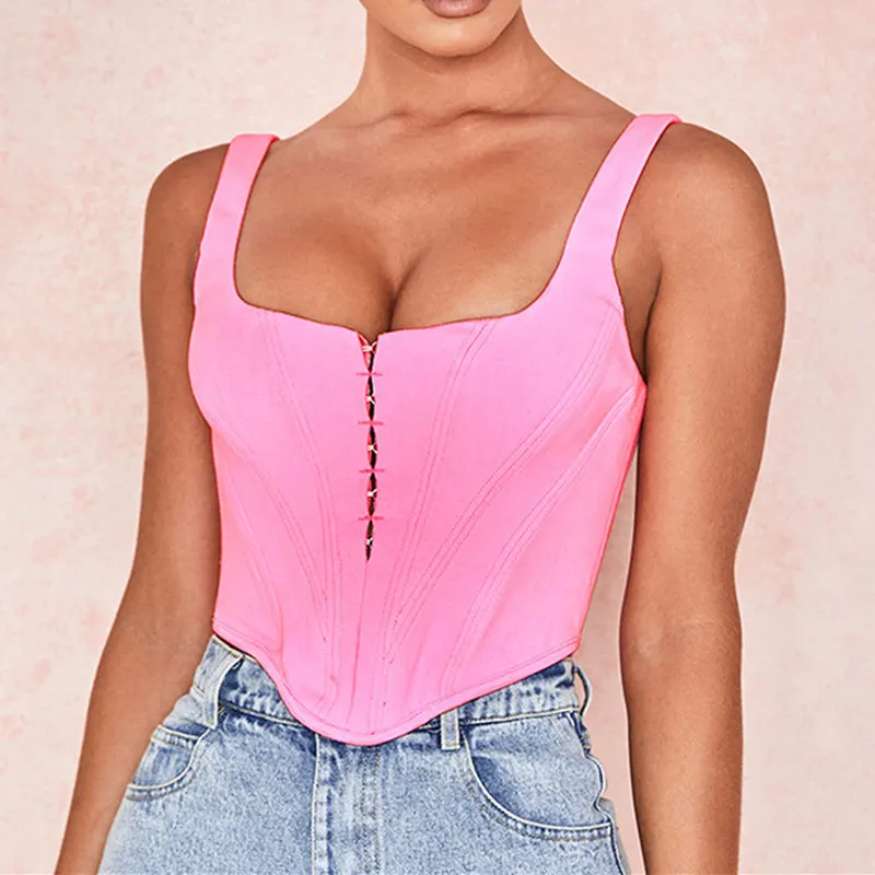 

2020 new arrivals summer square collar simple women fashion crop top