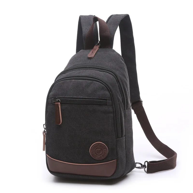 

Factory direct wholesale price solid color canvas fashion lightweight portable small capacity men's backpack