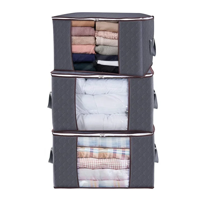 

Clothes Blanket Closet Organizer Sturdy No smell Foldable Non-woven Fabric Quilt bag Underbed Storage Bag