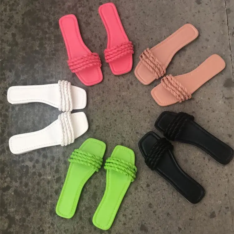 

Best Seller Solid Casual Stylish Korean Style Candy Color Versatile Slippers, White,red,green,black,brown