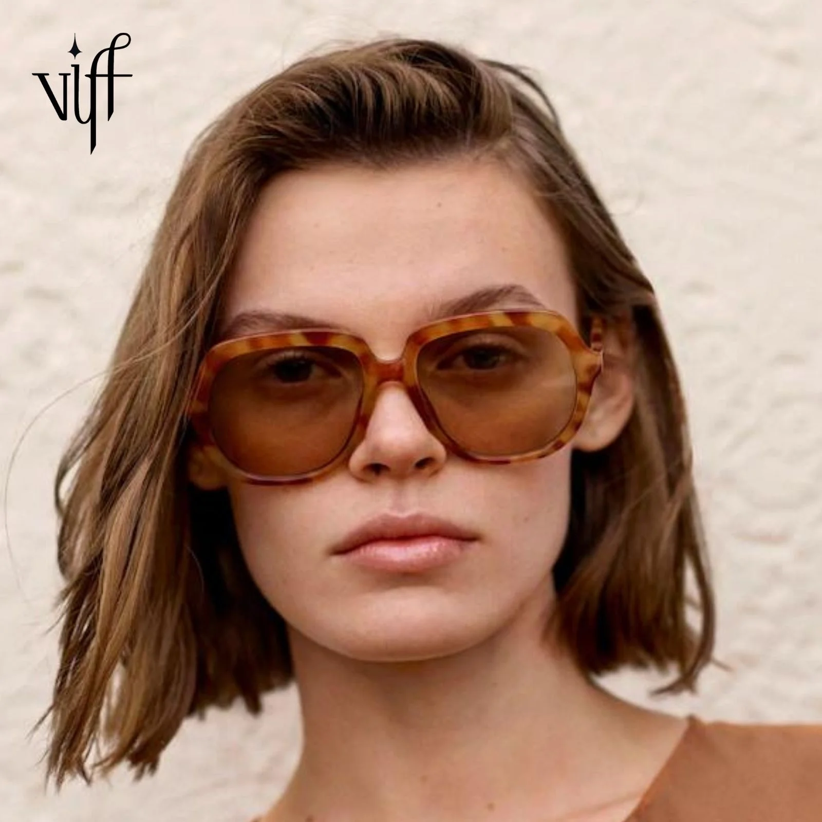 

VIFF HP20309 Big Frame Plastic Sunglasses Women Oversize Leopard Color Shades High Quality Sunglasses