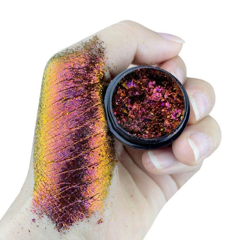 

Wholesale 8 Colors Cosmetic Color Changing Glitter Pigment For Nail Art Eye Shadow Resin Crafts Chameleon Nail Flakes, Multi color