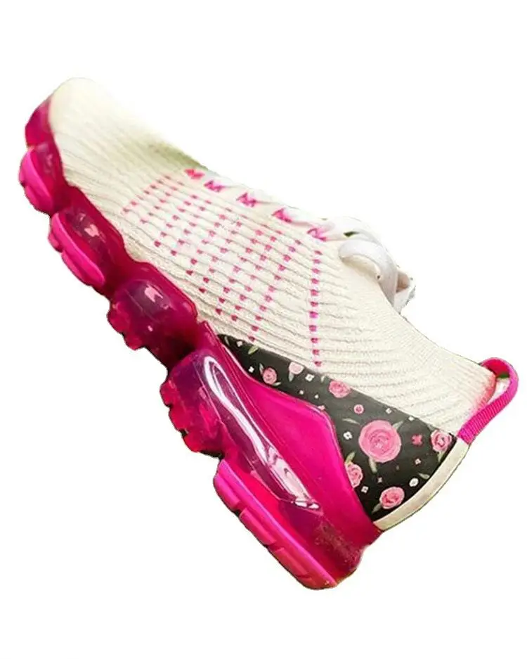 

Wholesale Custom Floral Printed Patchwork Air Cushion Sports Women Casual Sneakers Athletic Shoes Design Women Lace Up Sneakers
