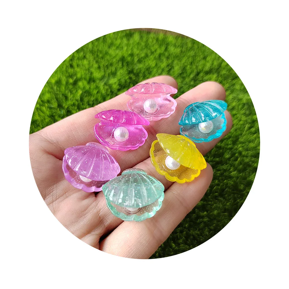 

New Cute Tiny Glitter Shell Pear Flatback Embellishments Cabochons For Phone Case Card Making Scrapbooking Jewelry Decoration