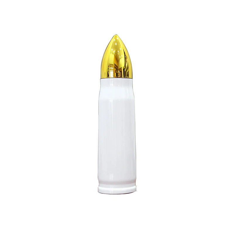

Ready To Ship 500 ML DIY White Sublimation Coating Rocket Shape Thermal Water Bottles Stainless Steel Sublimation Bullet Tumbler, White for sublimation
