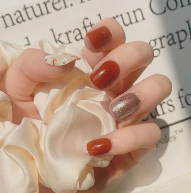 

fashion flower artificial nail tips false short false nails box of press on nails