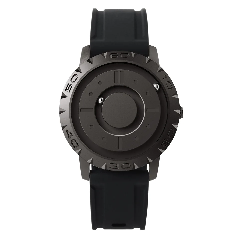 

Simple Unique Design Fashion Eutour Magnetic Steel Ball Watch Silicon Band Quartz Watch