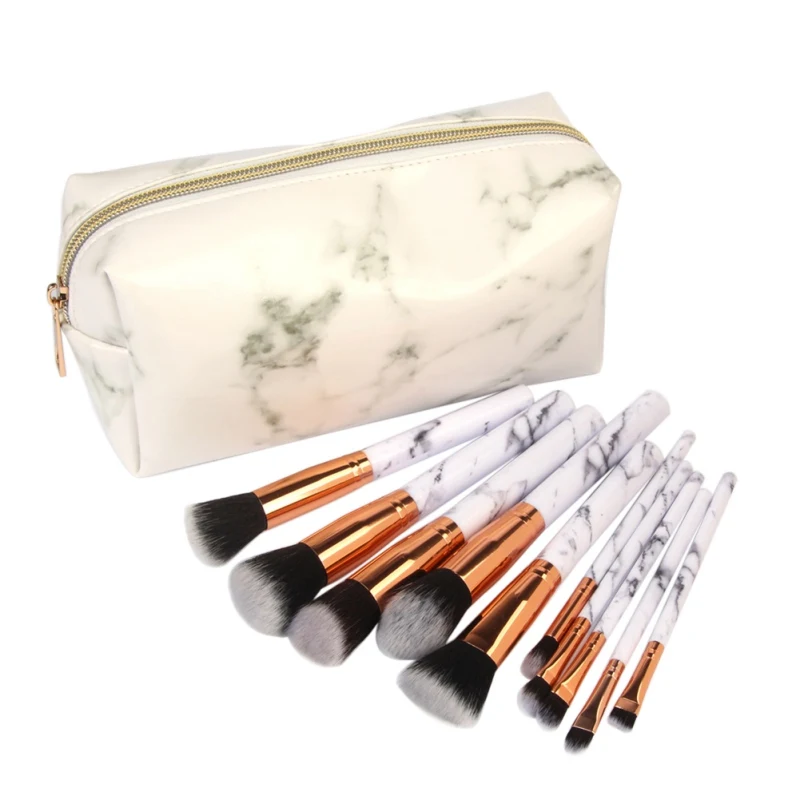 

Makeup Brushes Set With Large PU Leather Makeup Brush Bag