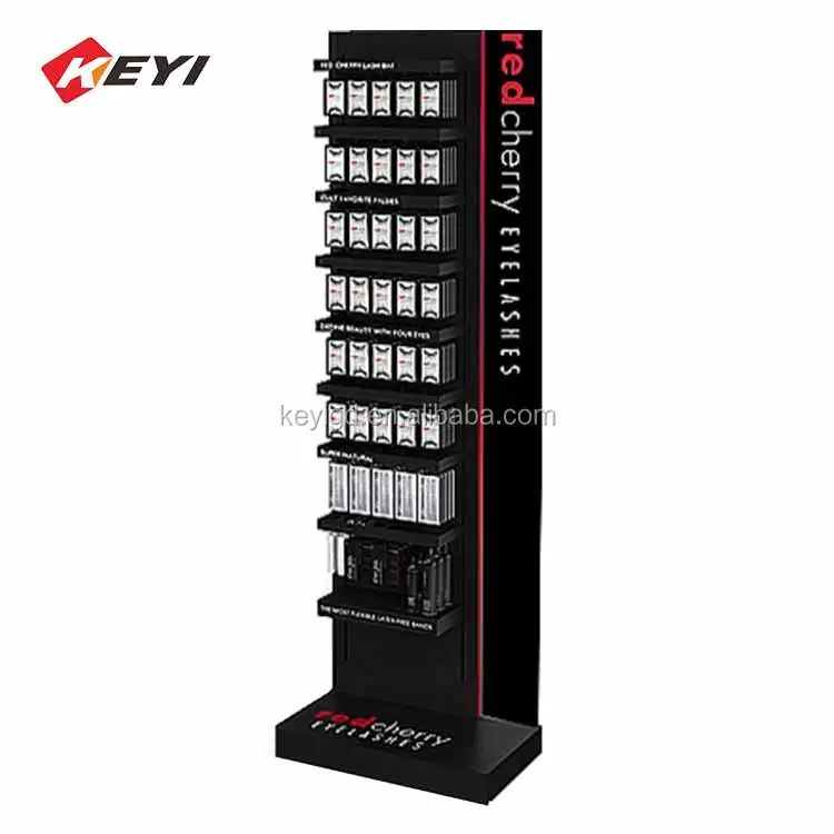 Wholesale Custom Cosmetic Store Floor Standing 8 Tier Metal Lash Rack