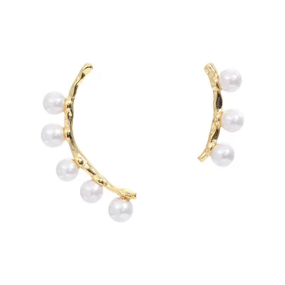 

Delicate Ear Cilp Earrings 925 Sterling Silver Jewelry For Girls Pearl Ear Clip, As picture
