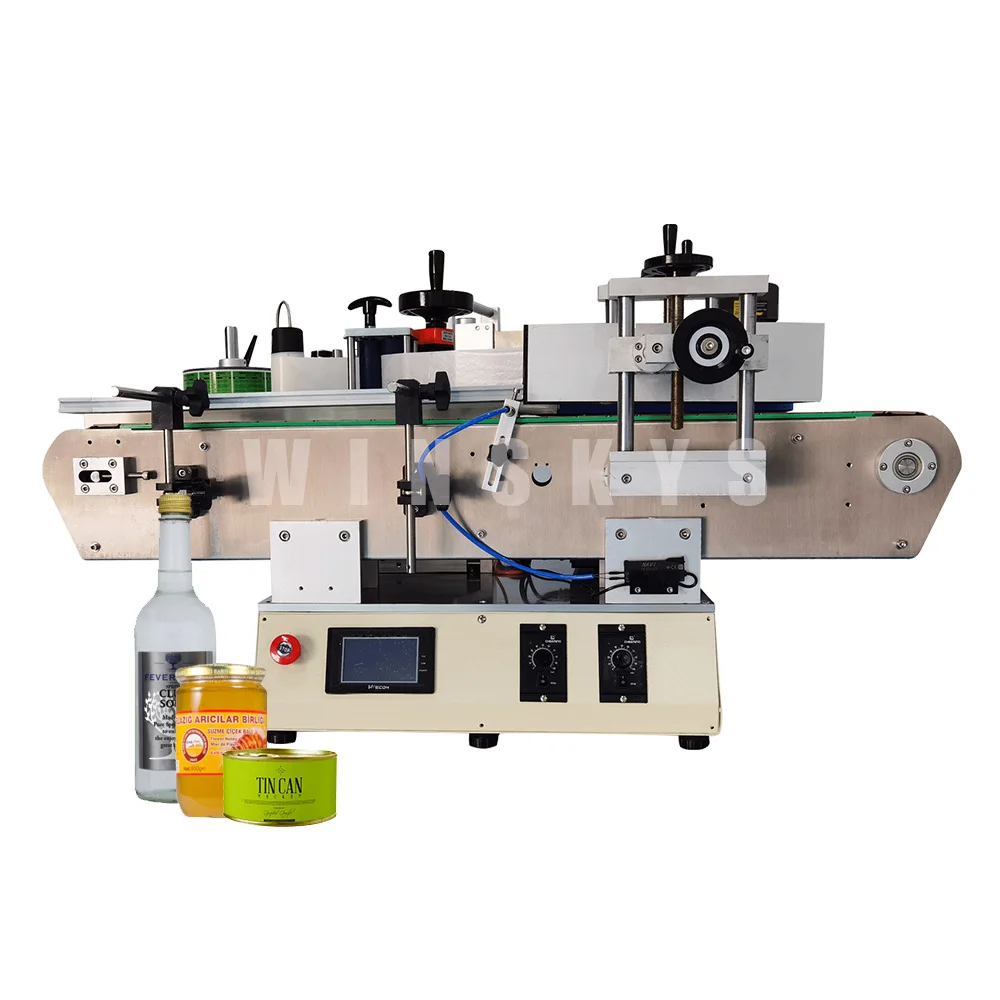 

cheap price desktop round bottle automatic labeling machine for food beverage water