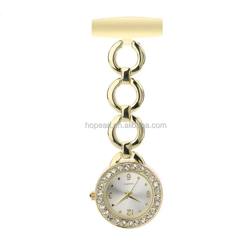

WAH640 Golden Round Band Quartz Movement Nurse Doctor Watches with Crystal