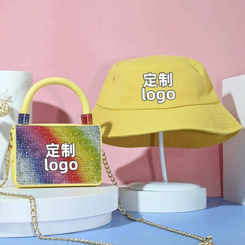 

2021 spring new arrival Women New York purse and hat set purse and bucket hat, 12 colors.same as pictures.