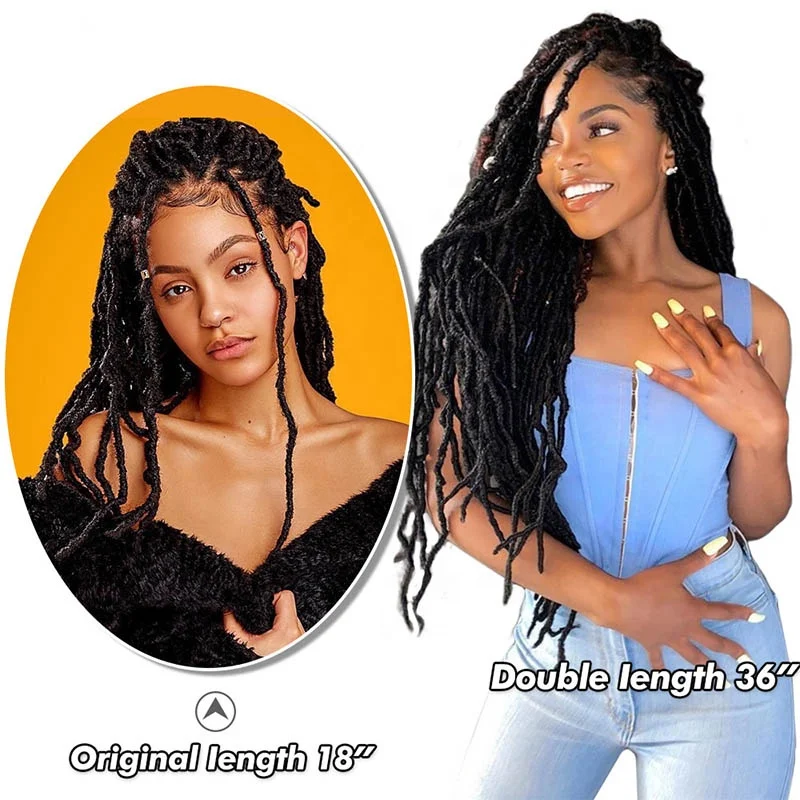 

24 inch Ombre Pre-Looped Nu Faux Locs Crochet Braids Hair African Roots Synthetic Soft Locs Braiding Hair Extensions