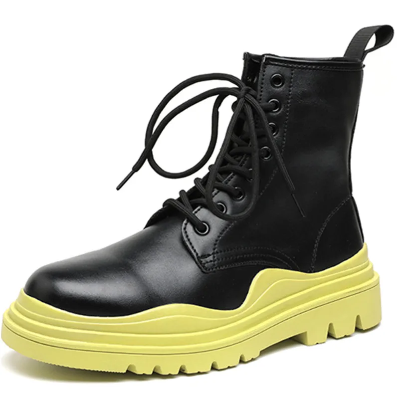 

Dropshipping Custom Logo 2021 Men's Chunky Chelsea Boots Platform Shoes Anti-slippery Fashion Casual Comfortable Footwear