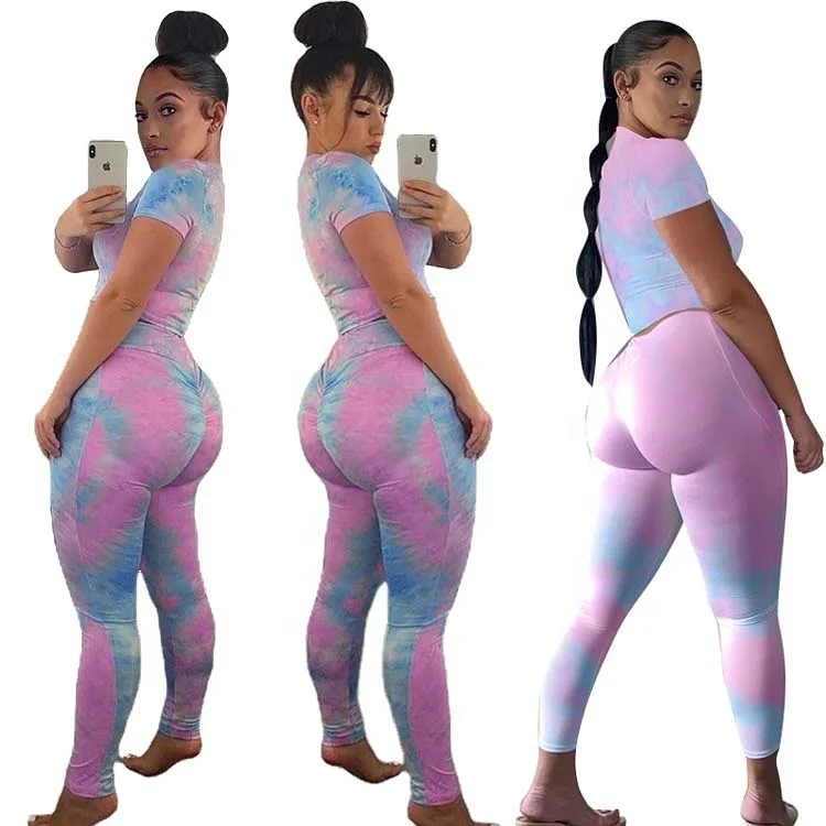 

2021 Summer Workout Short Sleeves Bra Top High Waist Yoga Seamless Gym Clothes Wear Sport Leggings Set Women