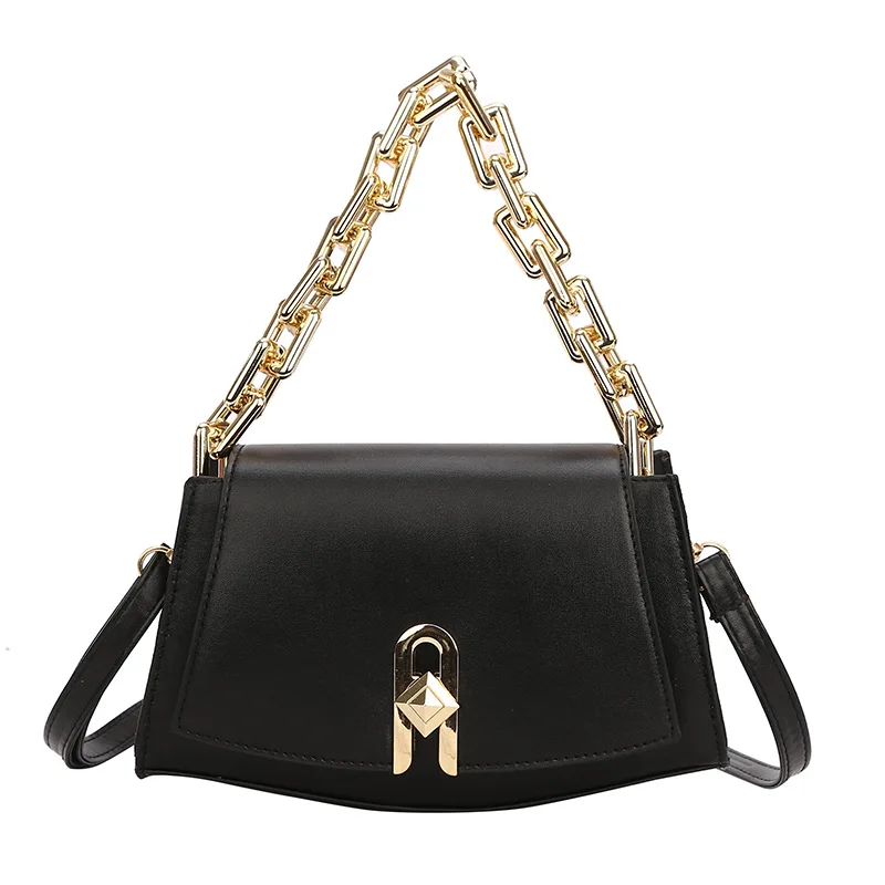 

2021 new arrivals Fashion soft PU leather girls chain handbag big capacity arm shoulder bag women tote bags daily