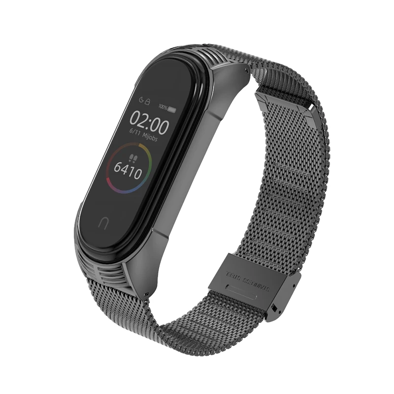 Mijobs Mi Band 3 Strap Milanese Bracelet for Xiaomi Mi Band 3 Mi band4 Wrist Strap Smart Band Miband 3 Wristband Stainless Metal