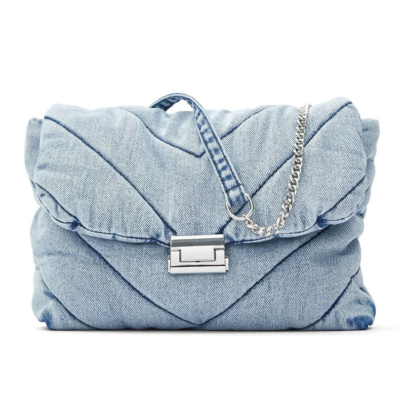 

Factory Direct Sale Indigo Blue Oversized Quilted Shoulder Bag Washable Denim Messenger Bag Fashion Popular Ladies Handbag YGH20
