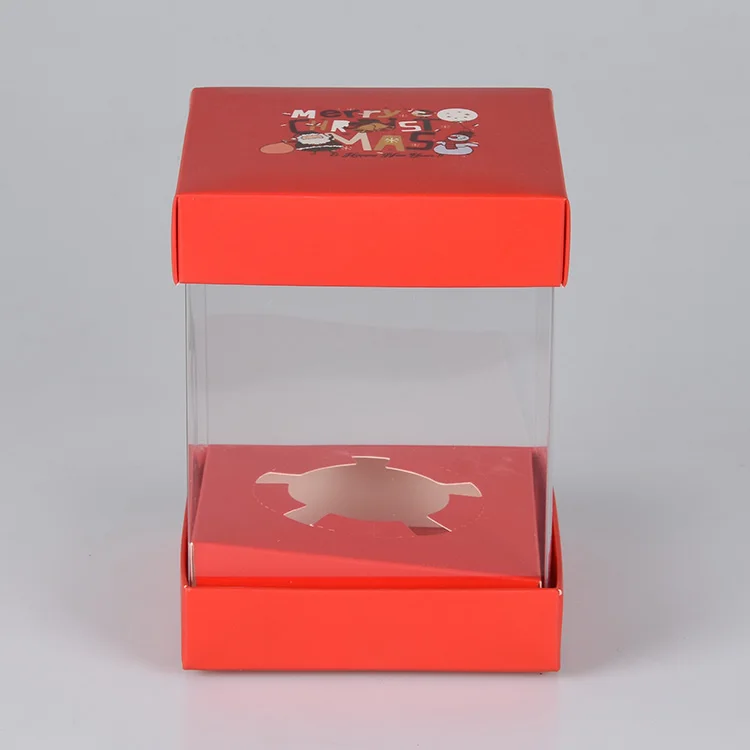 Wholesale Transparent Clear Cake Packaging Box with Paper Cardboard