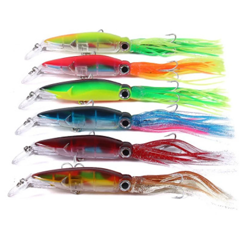

Two stage multi segment squid lure color fishing squid lures hard squid lure 40g, Various