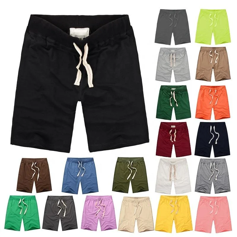 

Custom Logo Men Shorts Running Gym Sport Surf Board Shorts Summer Plus Size Loose Beach Mens Cotton Shorts, 15 color