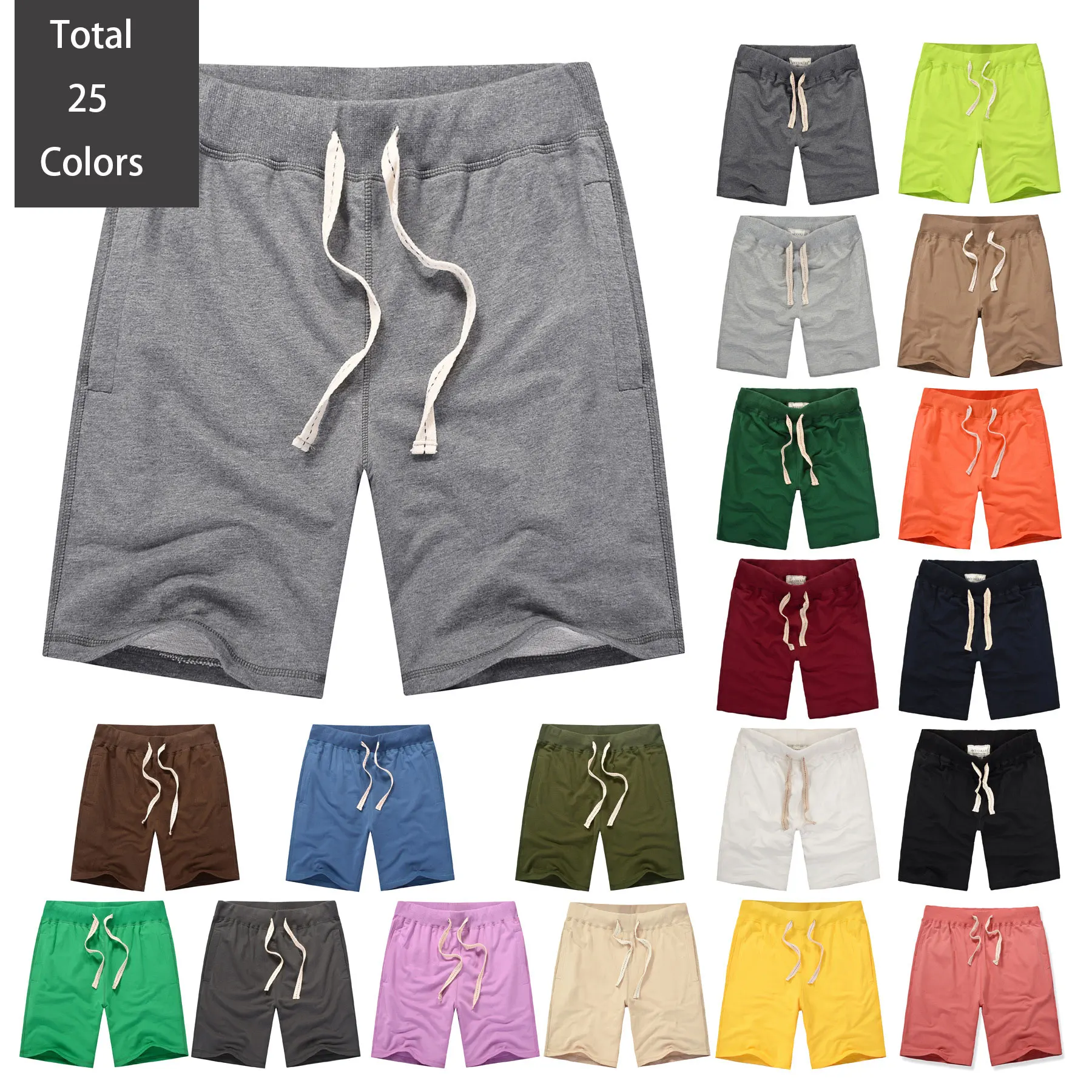 Trendy Unisex Casual Sweat Shorts Breathable Mid Waist Loose Fit Summer Shorts
