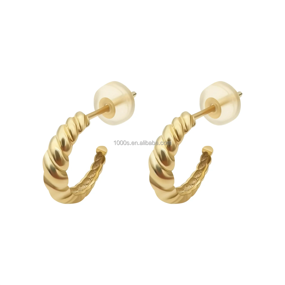 

9K Real Gold Yellow Gold Earrings Small Hoop Earring Women Jewelry 9k solid gold earrings wholesale