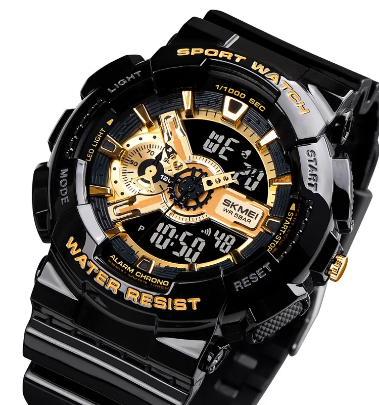 

SKMEI 1688 Fashion Dual Time Reloj wristwatch Digital Watch Men Sport Wrist Watch Waterproof analog watches, Optional as shown in figure