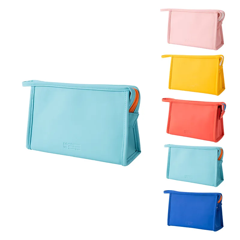 

2021 Hot Sale Wholesale Blue Cosmetic Bag Logo Cosmetic Bag For Women New Designer PU Makeup Bag