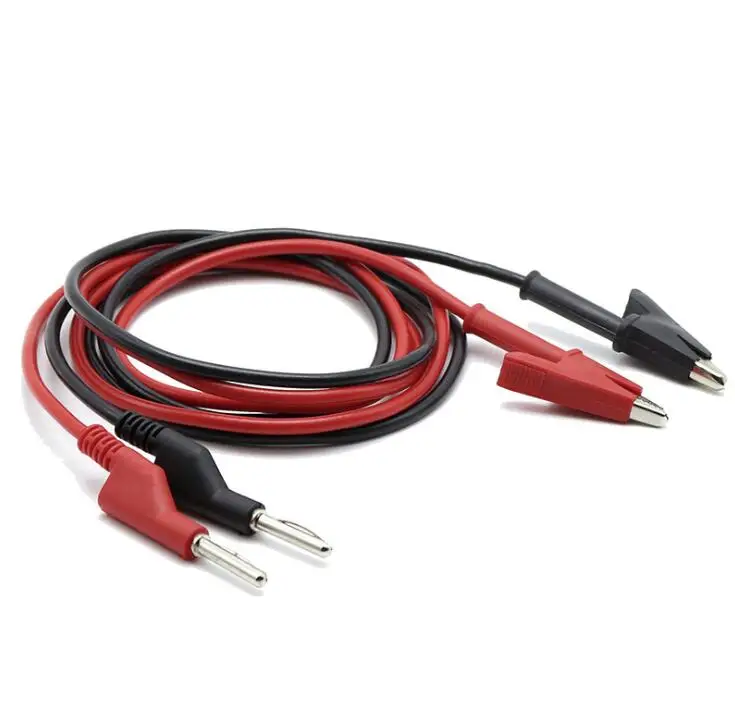 

10pcs/lot Alligator Clip to Banana Plug Test Cable Lead Connector Tester for Multimeter DIY 1M/100CM 5 Pair Red+ Black