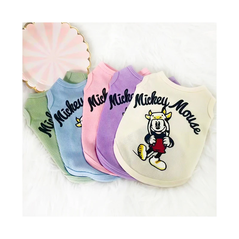 

2021 new spring and summer Small Puppy Cat T-Shirt cute design pet dog clothes cartoon pet vest