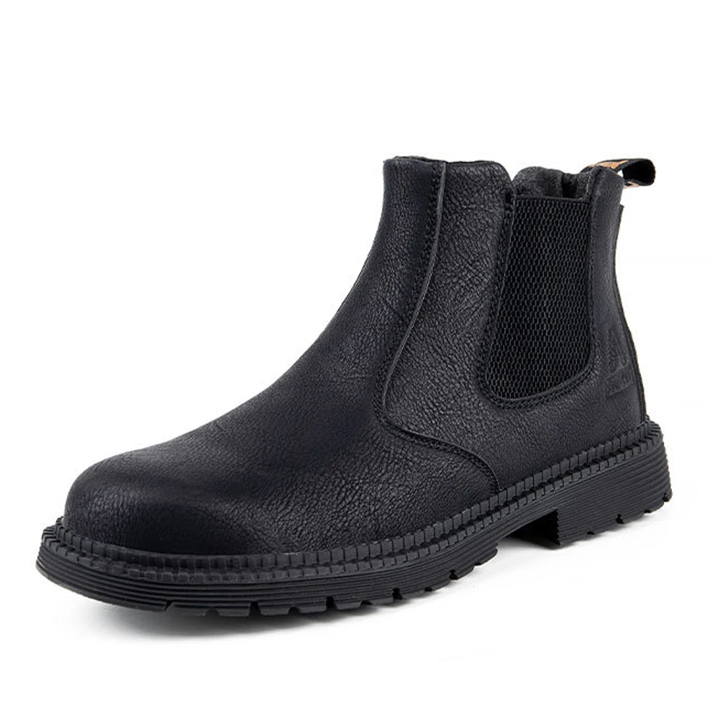 

Waterproof Anti-oil Black Men's Safety Shoes Anti-smashing Anti-puncture EN Steel Toe Industrial Men's Work Boots